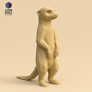 Suricata - Curious African desert mammal Low Poly style