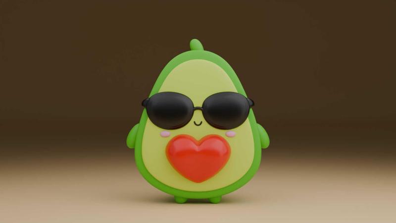 Avocado valentine figure