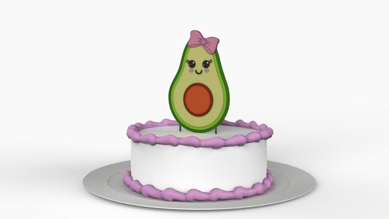 AVOCADO CAKE TOPPER BIRTHDAY