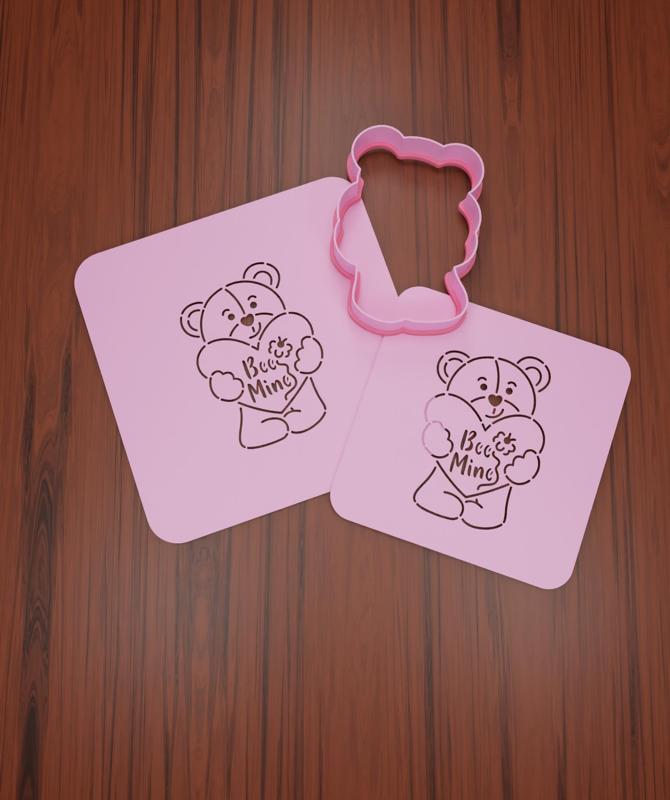 Stencil Bears #3 "Teddy Bear Heart".