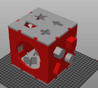 Didactic cube geometric shapes