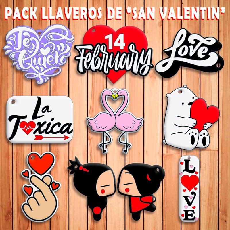 PACK 10 " VALENTINE'S DAY " - " VALENTINE'S DAY " KEY CHAIN KEY RINGS