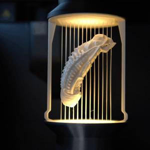 Suspended Alien Xenomorph Mecha Lamp