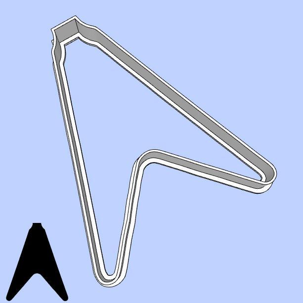 Music cookie cutters - guitar body shapes - Gibson Flying V (style 1)