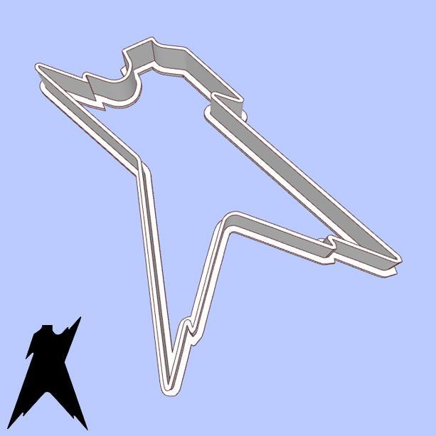 Music cookie cutters - guitar body shapes - Dean Razorback (style 1)