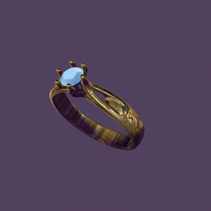 A ring with a stone for casting in gold and silver.