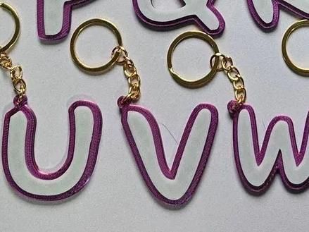 letter V keychain