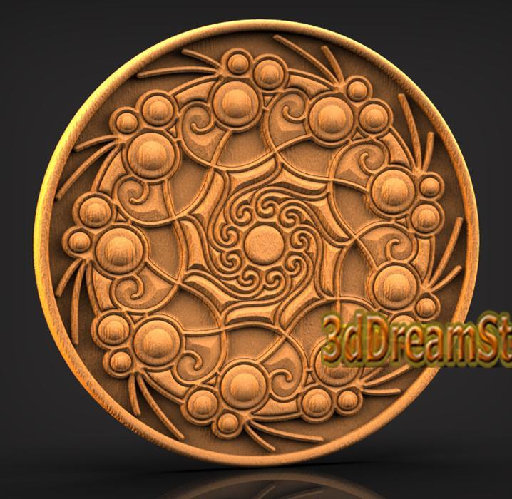 mandala STL model, CNC router engraver, artcam, aspire, cnc files, wood, art, wall decor, CNC