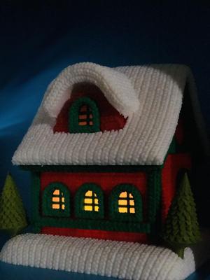 Christmas House Knitted Crochet - Tea Light