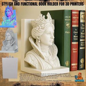 Queen Bust Bookend – 3D Printable Decor