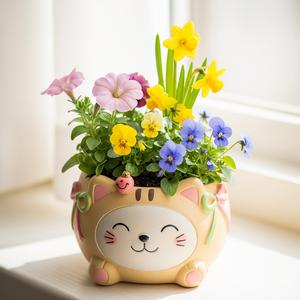 Kawaii Kitten Planter Pot – 3D Printable Cute Cat Flower Pot STL