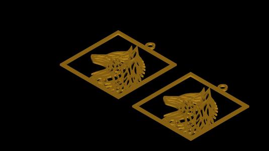 Geometric Wolf Head Pendant Digital File