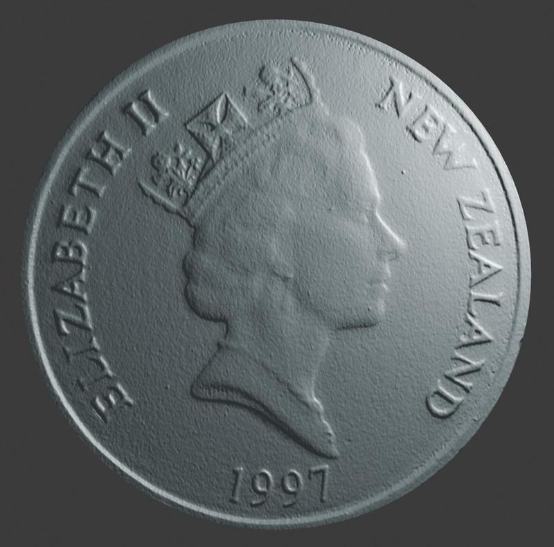 New Zealand, 10 Cts, Face, 3D Scan