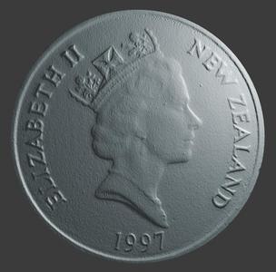 New Zealand, 10 Cts, Face, 3D Scan