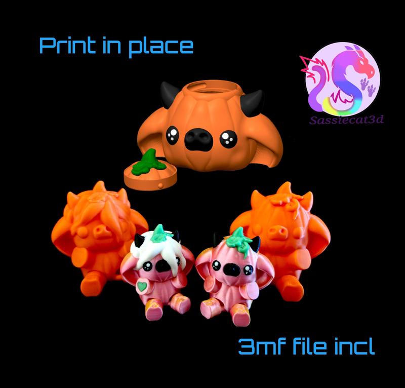 Pumpkin Cows and Bucket with lid *Personal Use*