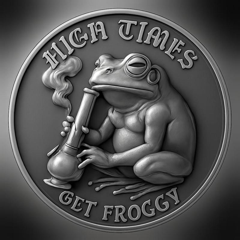 high times get froggy coin token wall art