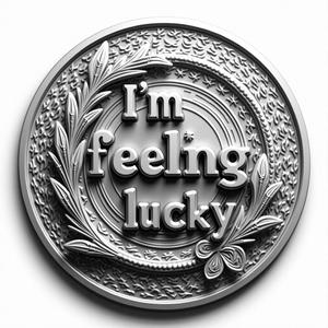 i'm feeling lucky / four leaf clover coin token (double sided)
