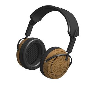 **Modern Headphones**, Wooden, Simple