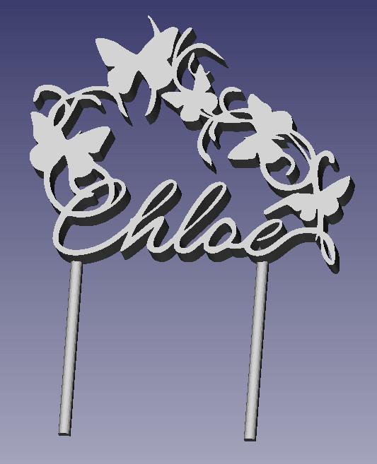 Cake or Door decoration with Chloé's name