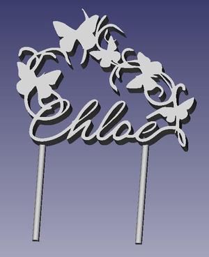 Cake or Door decoration with Chloé's name