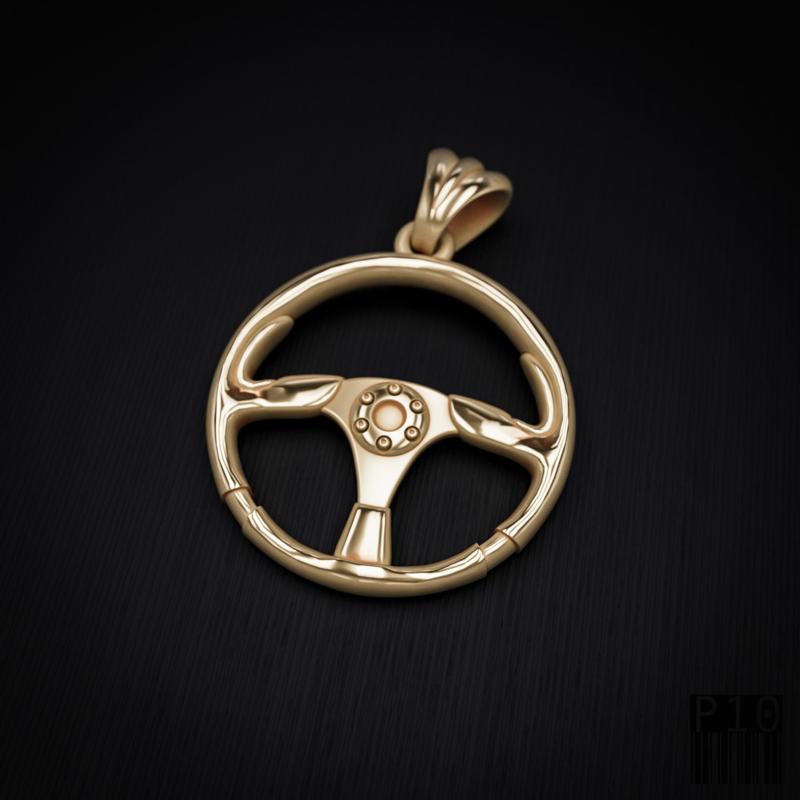 3D model of a sports car steering wheel