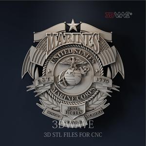 USMC BADGE 3d stl files for CNC