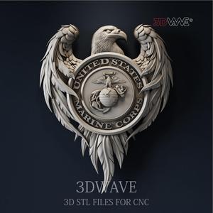 USMC EAGLE 3d stl file for CNC