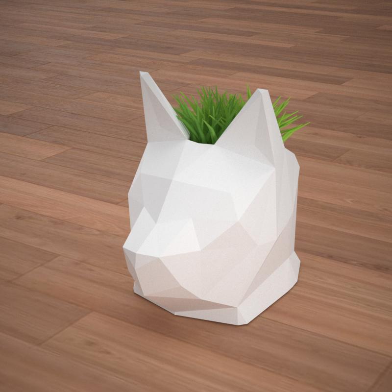 Low Poly Cat Planter