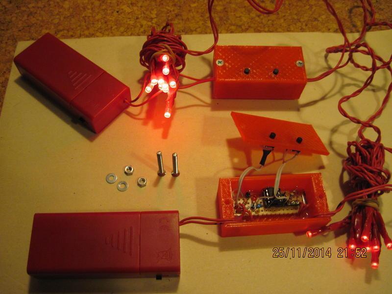 LED string with timer and printed case
