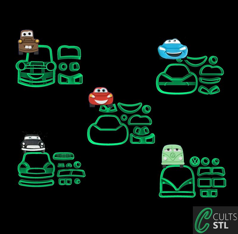 CORTADORES PERSONAGENS CARROS - 5,5cm