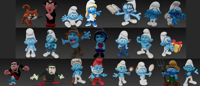 Smurfs characters / Set of 22 models from The Smurfs
