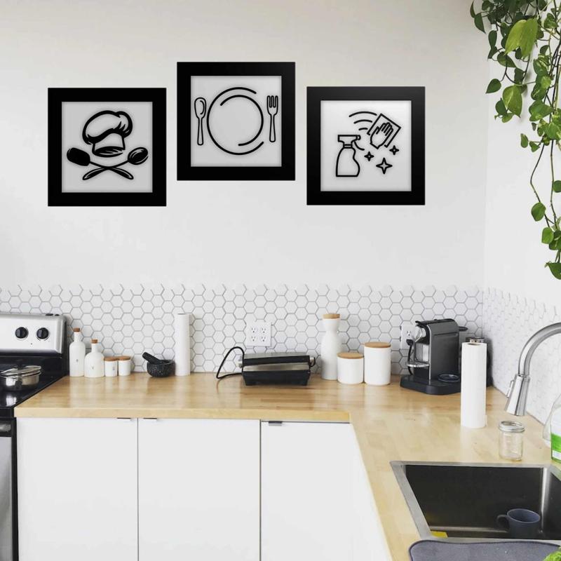Kitchen Decor | Cook - Eat - Clean | Modern Decoration | Fast Print