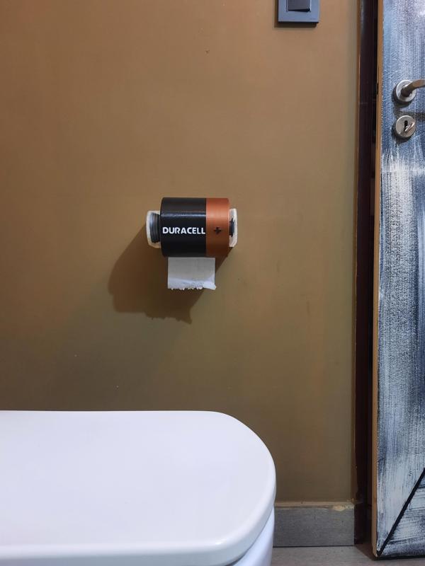TOILET PAPER ROLL HOLDER BATTERY