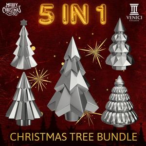 Christmas Tree Bundle 5 in 1 – Print in Place