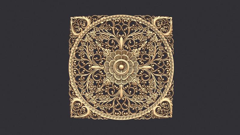 Carved Decor Ornament 3D Model