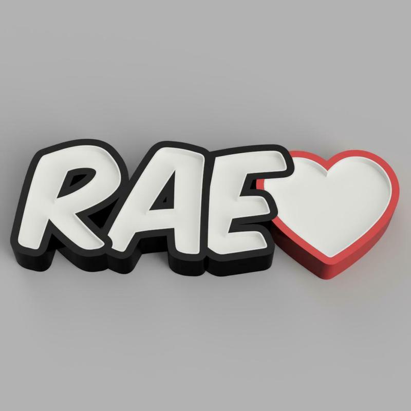 NAMELED RAE WITH HEART - LED LAMP WITH NAME