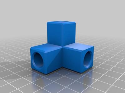 3-Way Corner Bracket for 7/16th Dowel Rod