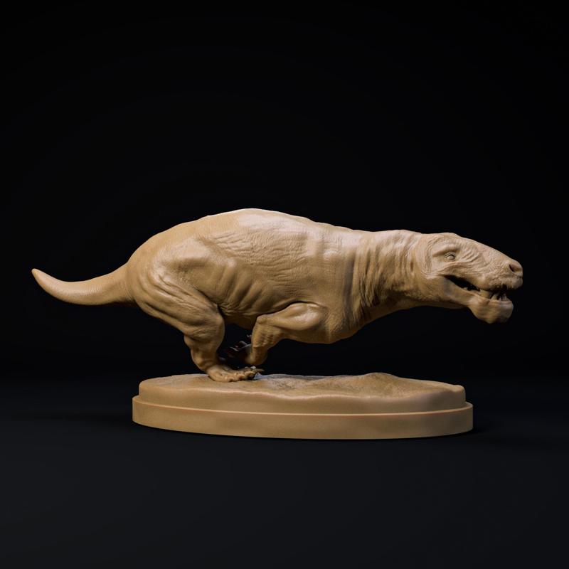 Inostrancevia Latifrons chasing 1-35 scale pre-supported