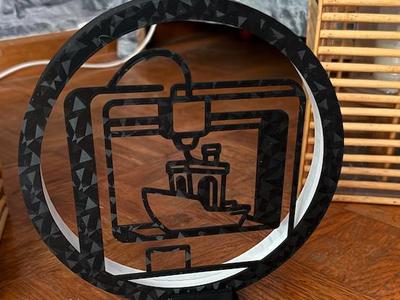 LED Ring Lamp with Frame featuring a 3D Printed Design