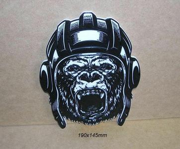 gorilla, ape, chimpanzee, cap, aviator, poster, sign, signboard, logo, 3d printing, collection