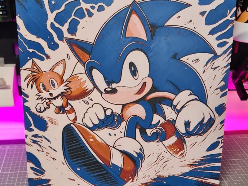 Sonic & Tails - 5 colors - Hueforge 200x200