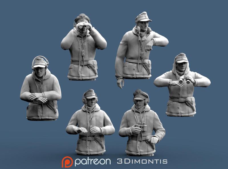 German tank crew 3D print model