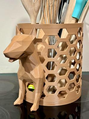 Bull Terrier Hex Utensil Bin