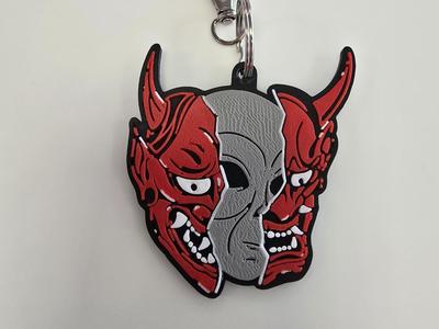 Grey Alien Hannya Mask Keychain