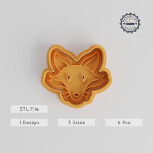 Fox Shape Cutter & Stamp, Wildlife Cookie Molds Set, Cute Animal Fondant Tool, S/M/L Sizes, 3D Printing STL PRODUCT_5556