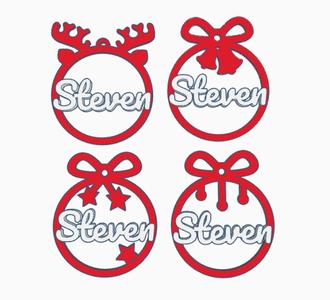 4 x Steven, Personalized Christmas tree ball
