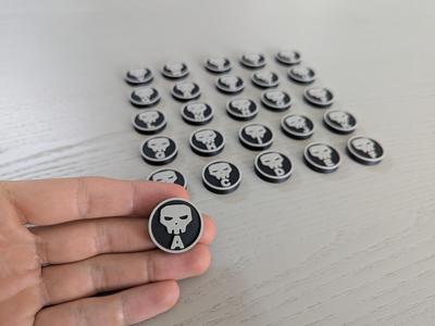 DnD Enemy Tokens with Letters