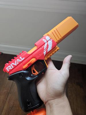 Nerf TKO (Knockout) w/ rifled barrel and Osprey suppressor