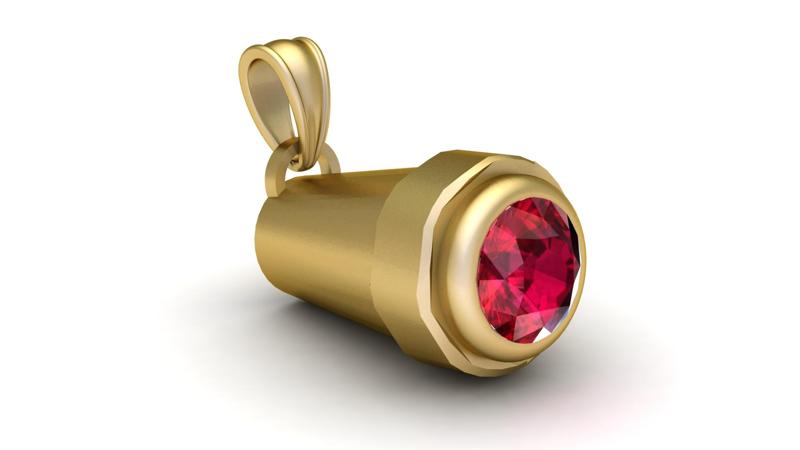 red gemstone pendant  3D printable model