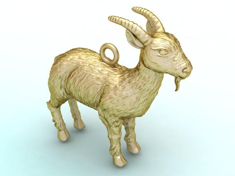 Goat Pendant – Lucky Animal Jewelry Necklace - N935907